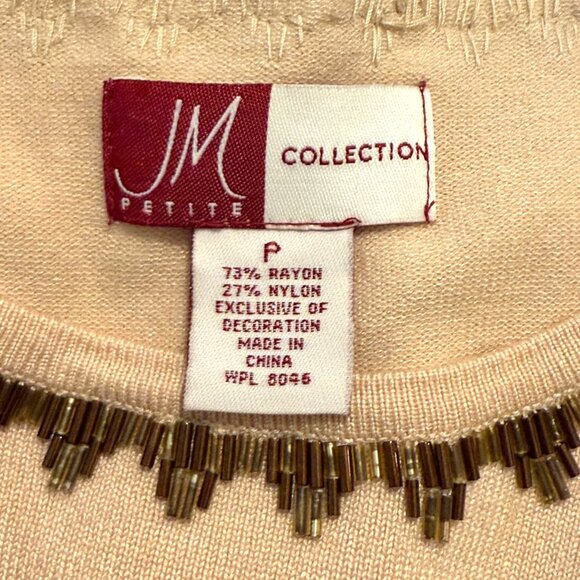 Lot 2 Vintage Y2K Womens Top Sweater XS / Petite Beaded Blouse Fairy Knit - Picture 15 of 16